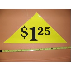 Large Yellow Price Triangle Vinyl Sticker $1.25